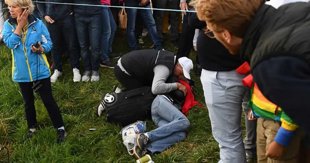 ซวยแท้ๆ ไปดูกอล์ฟ ไรเดอร์สคัพ เจอลูกกอล์ฟฟาดตาบอด