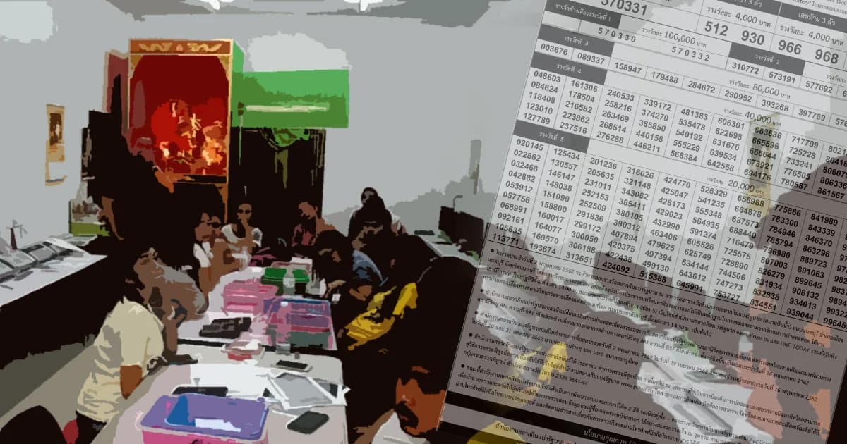 ทลายหวยออนไลน์กลางเมืองสุไหงโก-ลก จ.นราธิวาส เงินหมุนเวียนกว่า 40 ล้าน