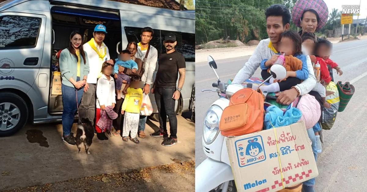 จิตอาสาโคราชใจดีนำรถตู้รับ 5 ชีวิต และไก่ 1 ตัว พร้อม จยย. ขึ้นรถส่งสกลนคร