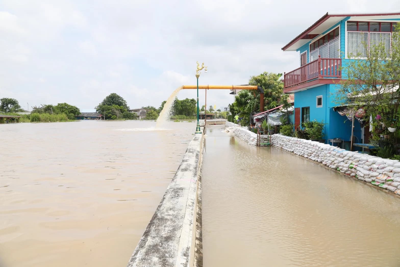 เขื่อนเจ้าพระยาวิกฤต ระบาย 2,900 ลบ.ม./วินาที อยุธยาเร่งวางถุงบิ๊กแบ็คป้องกันน้ำ
