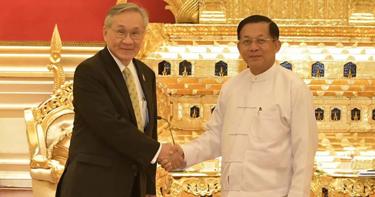 ‘ดอน’ ไปเมียนมาพบ ‘มิน อ่อง หล่าย’ หารือปัญหามลพิษข้ามพรมแดน จับตาคุยเหตุสู้รบใกล้ชายแดนไทย