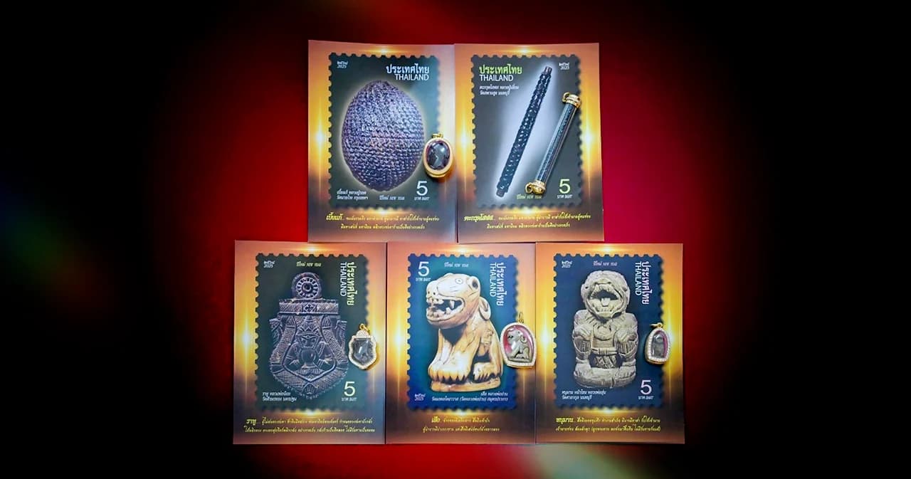 ไปรษณีย์ไทยเปิดตัวแสตมป์ ‘เบญจภาคีเครื่องราง’ ของสะสมยุคมูเก็ตติ้ง